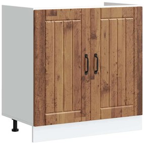 vidaXL νιπτήρας ντουλάπι βάσης "Lucca" Παλιό ξύλο μηχανουργικό ξύλο