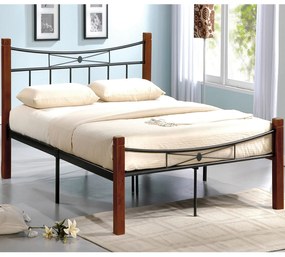 Κρεβάτι Flora Black E8026 212X168X82 cm Queen Size Metal,Wood