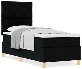 vidaXL Κρεβάτι με ελατήρια με στρώμα Μαύρο 80 x 200 cm ύφασμα