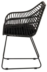 Πολυθρόνα Κήπου KALAMBO Μαύρο Αλουμίνιο/Rattan 56x57x81cm