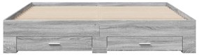 vidaXL Πλαίσιο Κρεβατιού με συρτάρια Γκρι sonoma 180x200εκ. Επεξ. Ξύλο