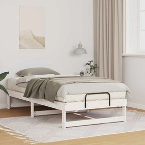 vidaXL Σκελετός Κρεβατιού Λευκό 75 x 190 cm Στερεά ξυλεία πεύκου