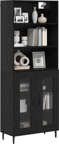 vidaXL Highboard 2 pcs Μαύρη Οξυά 69,5 x 32,5 x 180 εκ