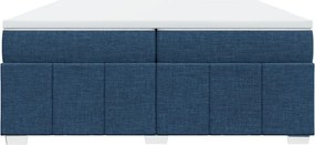 vidaXL Κρεβάτι Boxspring με Στρώμα Μπλε 200x200 εκ. Υφασμάτινο
