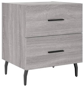 vidaXL Κομοδίνα 2 τεμ. Γκρι Sonoma 40 x 35 x 47,5 εκ. Επεξεργ. Ξύλο
