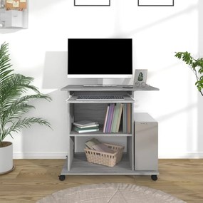 VidaXL Γραφείο Υπολογιστή Γκρι Sonoma 80x50x75 εκ. Επεξεργασμένο Ξύλο