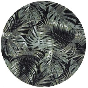 Χαλάκι Κουζίνας Universal 985 Palm Φ100cm Leaves Green Sdim 100X100cm Round Polyamide