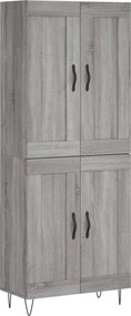 vidaXL Ντουλάπι Γκρι Sonoma 69,5 x 34 x 180 εκ. Επεξεργασμένο Ξύλο
