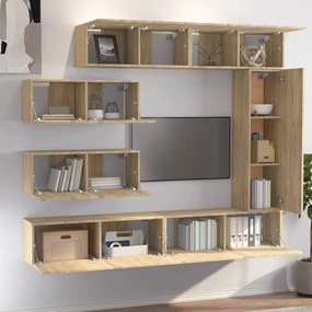 vidaXL Σετ Επίπλων Τηλεόρασης 7 Τεμαχίων Sonoma Δρυς Επεξ. Ξύλο