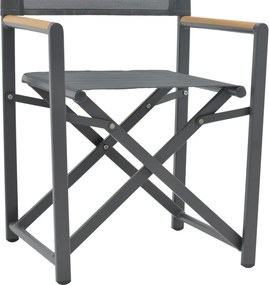 Πολυθρόνα σκηνοθέτη Mabu pakoworld ανθρακί αλουμίνιο 56x48x86εκ