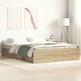vidaXL Πλαίσιο Κρεβατιού Sonoma Δρυς 140x200 εκ.