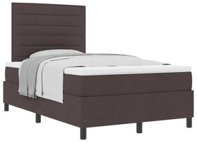 vidaXL Στρώμα Κουτιού με Στρώμα Σκούρο Καφέ 120x200 εκ. Ύφασμα