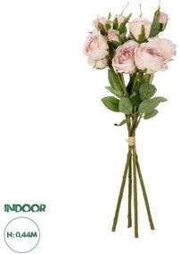 Artificial Garden DUSTY PINK ROSE BOUQUET 21084 Τεχνητό Διακοσμητικό Μπουκέτο Τριαντάφυλλα Ανοιχτό Ροζ Y44cm Globostar-21084-Ροζ 21084