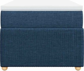 vidaXL Κρεβάτι Boxspring με Στρώμα Μπλε 90x200 εκ.Υφασμάτινο
