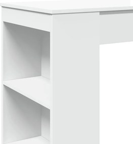 vidaXL Τραπέζι Μπαρ με Ράφια Λευκό 95x47x103,5 εκ. Επεξεργ. Ξύλο