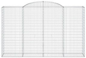 vidaXL Συρματοκιβώτια Τοξωτά 4 τεμ. 300x50x180/200 εκ. Γαλβαν. Ατσάλι