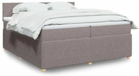 vidaXL Κρεβάτι Boxspring με Στρώμα Taupe 200x200 εκ. Υφασμάτινο