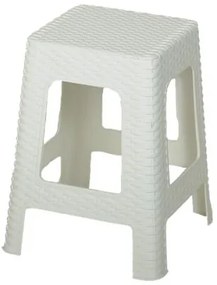 Stool Hal Rattan White 36x36x45 εκ.