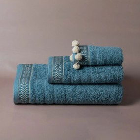 Πετσέτες Μπάνιου (Σετ 3τμχ) White Fabric Dorey Pompom 500gsm