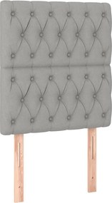 vidaXL Κρεβάτι Boxspring με Στρώμα Ανοιχτό Γκρι 80x200 εκ. Υφασμάτινο