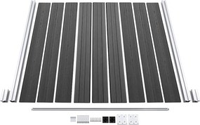 vidaXL Σετ Πάνελ Περίφραξης Μαύρο 965 x (105-186) εκ. από WPC