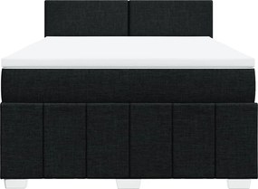vidaXL Κρεβάτι Boxspring με Στρώμα Μαύρο 160x200 εκ. Υφασμάτινο