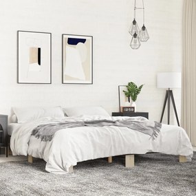vidaXL Πλαίσιο Κρεβατιού Sonoma Δρυς 200x200 εκ. Επεξ. Ξύλο &amp; Μέταλλο