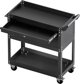 VEVOR 4-Tier Tool Cart on Wheels 350 lb Rolling Work Cart with Drawer &amp; Pegboard