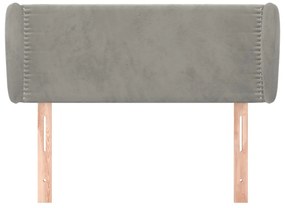 vidaXL Κεφαλάρι με Πτερύγια Ανοιχτό Γκρι 93x23x78/88 εκ. Βελούδινο