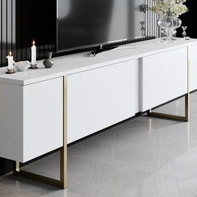Έπιπλο τηλεόρασης Luxe λευκό-χρυσό 180x30x50εκ