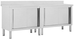 vidaXL Ερμάρια Συρόμενες Πόρτες 2 τεμ. 200x50x(95-97) εκ. Ανοξ. Ατσάλι