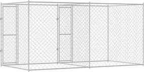 vidaXL Κλουβί σκύλου Ασημί 400 x 200 x 200 εκ. Επικαλυμμένος Χάλυβας