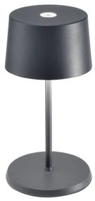 Επαναφορτιζόμενο Επιτραπέζιο Φωτιστικό LED Olivia Mini H22 Φ11 Zafferano-LD0860N3-Ανθρακί LD0860N3