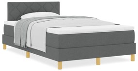 vidaXL Κρεβάτι με Ελατήριο Σκούρο Γκρι 120x200 εκ Ύφασμα