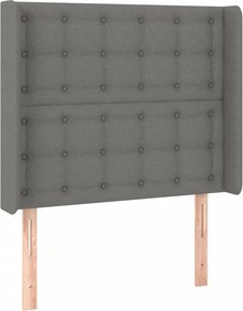 vidaXL Κρεβάτι Boxspring με Στρώμα Σκούρο Γκρι 100x200 εκ. Υφασμάτινο