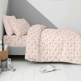 Σεντόνια Παιδικά Unicorn Balloon (Σετ 3τμχ) Pink Astron Μονό 175x260cm 100% Πενιέ Βαμβάκι