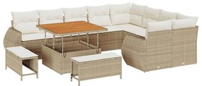 vidaXL Σετ Καναπέ Κήπου 12 pcs Μπεζ συνθετικό ρατάν