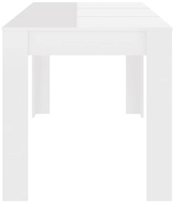 vidaXL Τραπεζαρία Γυαλιστερό Λευκό 140 x 74,5 x 76 εκ. από Μοριοσανίδα