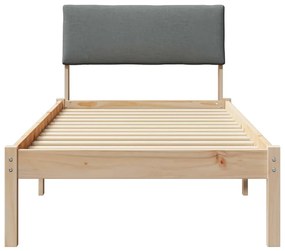 vidaXL Σκελετός Κρεβατιού με κεφαλάρι Καφέ και σκούρο γκρι 75 x 190 cm