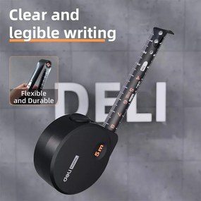 DELI μέτρο HT8519 με αυτόματη επαναφορά &amp; κλείδωμα, 19mm x 5m