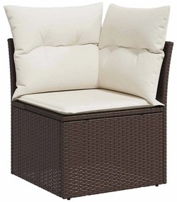 vidaXL Σετ Καναπέ Κήπου με μαξιλάρι 8 pcs Καφέ Πολυ ράταν