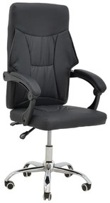 Manager office chair Glorin  black pu 60x68x128cm 60x60x128 εκ.