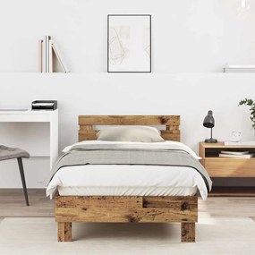 vidaXL Πλαίσιο Κρεβατιού Παλιό Ξύλο 90 x 200 cm Επεξεργασμένο ξύλο