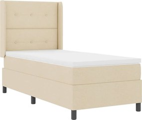 vidaXL Κρεβάτι με ελατήρια με στρώμα Κρεμ 200 x 100 cm ύφασμα
