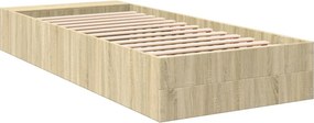 vidaXL Πλαίσιο Κρεβατιού Sonoma Δρυς 90 x 190 εκ. Επεξεργασμένο Ξύλο