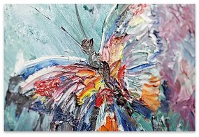 Πίνακας σε καμβά &quot;Colorful Butterfly&quot; Megapap ψηφιακής εκτύπωσης 90x60x3εκ.