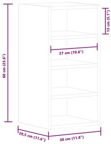 ΚΡΕΜΑΣΤΟ ΝΤΟΥΛΑΠΙ ΓΚΡΙ SONOMA 30X29,5X60 CM ΞΥΛΙΝΗ ΚΑΤΑΣΚΕΥΗ 854171