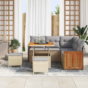 vidaXL Σετ Καναπέ Κήπου 8 pcs μπεζ και ανοιχτό γκρι 80 x 80 x 71 cm