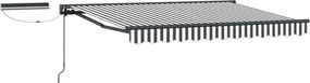 vidaXL Ηλεκτρικό Αναδιπλούμενο Σκίαστρο Γκρι και Λευκό 3,5 x 2 m