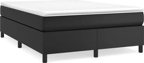 vidaXL Κρεβάτι Boxspring με Στρώμα Μαύρο 140x190εκ.από Συνθετικό Δέρμα